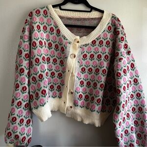 Floral Patterned Women's Sweater